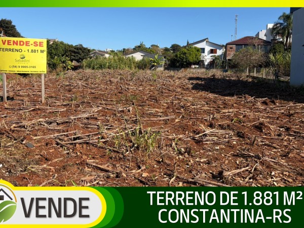 TERRENO DE 1.881 M² EM CONSTANTINA-RS