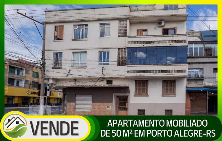 APARTAMENTO MOBILIADO DE 50 M² EM PORTO ALEGRE-RS