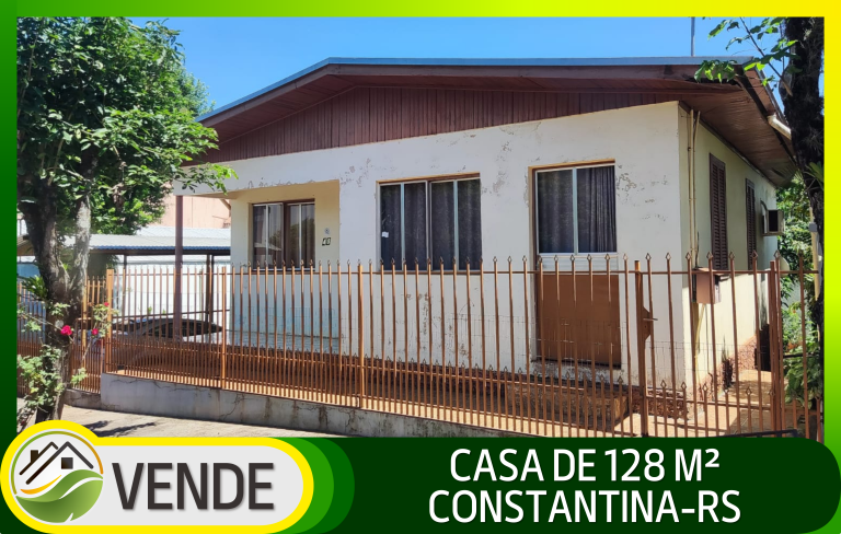 CASA DE 128 M² NO CENTRO DE CONSTANTINA-RS