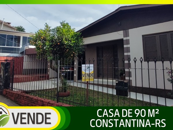 CASA DE 90 M² NO CENTRO DE CONSTANTINA-RS