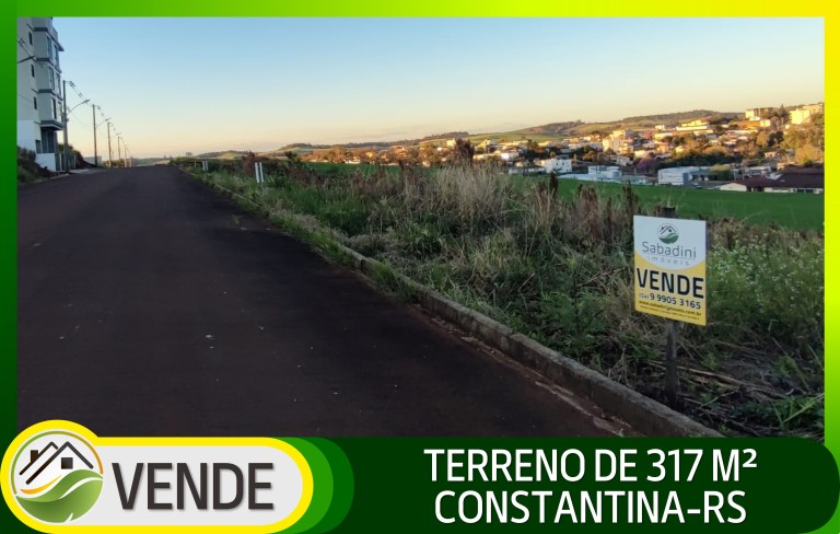 TERRENO DE 317 M² EM CONSTANTINA-RS
