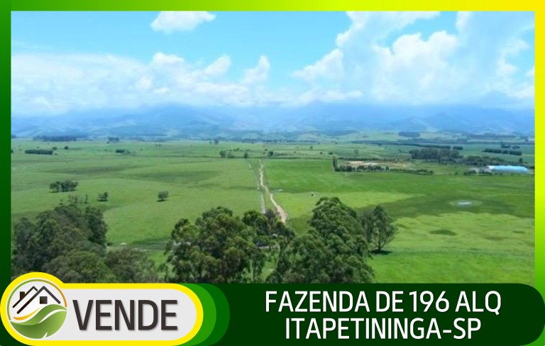 FAZENDA DE 196 ALQUEIRES EM SÃO PAULO