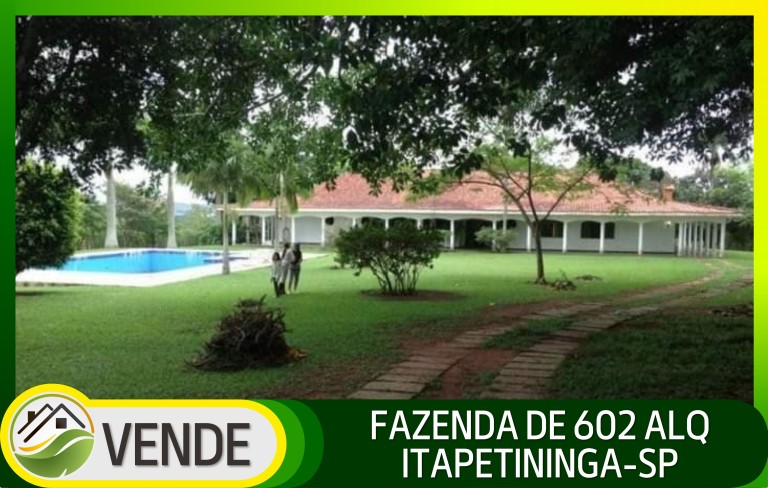 FAZENDA DE 602 ALQUEIRES EM SÃO PAULO