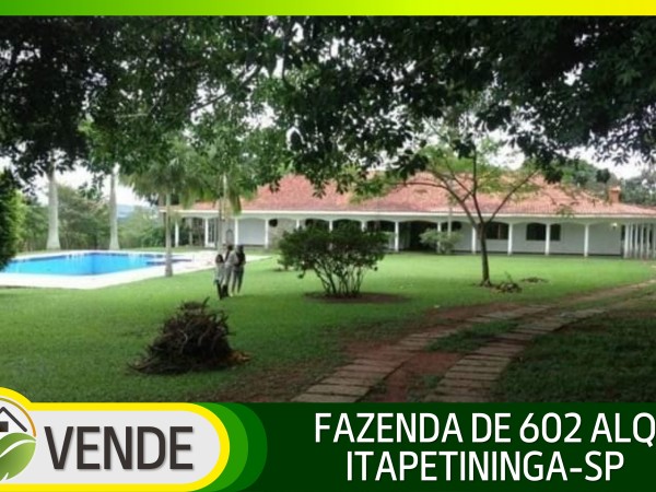 FAZENDA DE 602 ALQUEIRES EM SÃO PAULO
