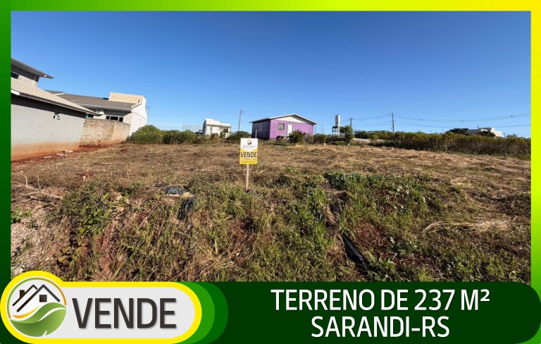 TERRENO DE 237 M² EM SARANDI-RS
