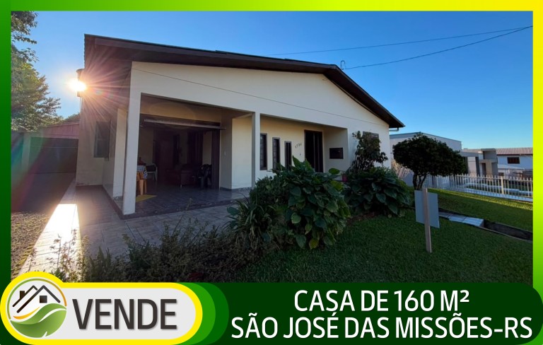 CASA DE 160 M² EM SÃO JOSÉ DAS MISSÕES-RS