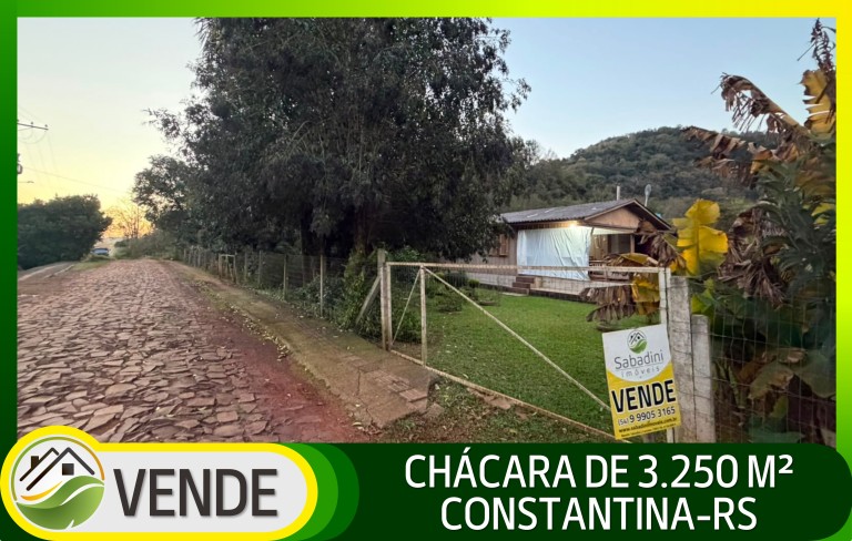 CHÁCARA DE 3.250 M² EM CONSTANTINA-RS