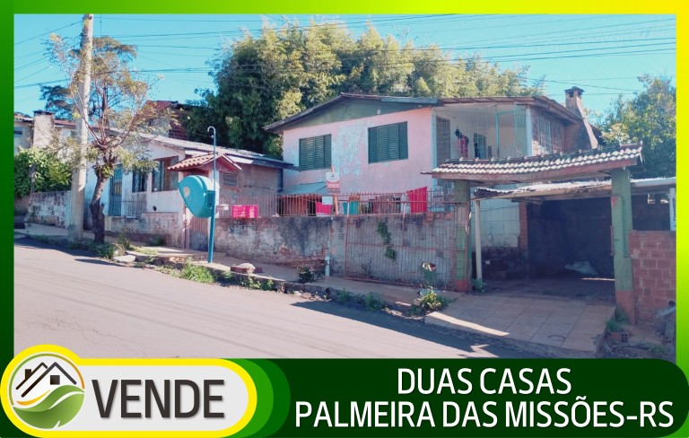 DUAS CASAS À VENDA EM PALMEIRA DAS MISSÕES-RS