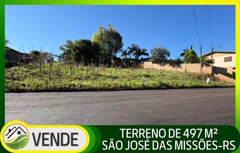 TERRENO DE 497 M² EM SÃO JOSÉ DAS MISSÕES-RS