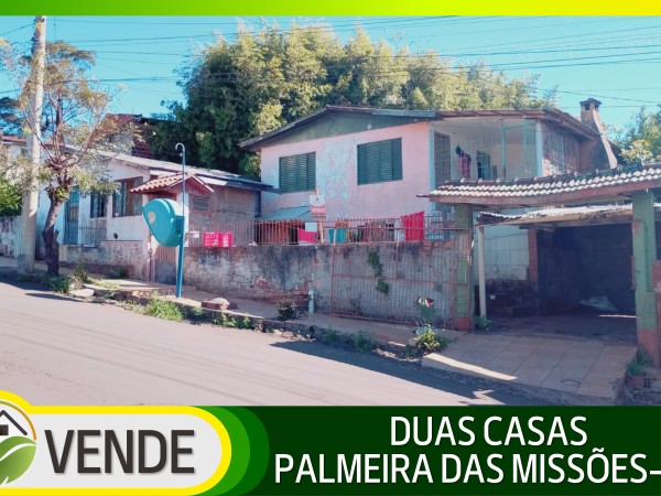 DUAS CASAS À VENDA EM PALMEIRA DAS MISSÕES-RS